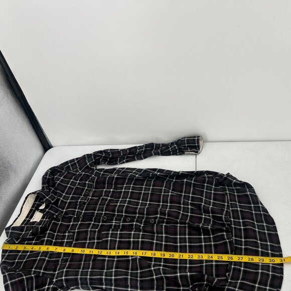 Rag & Bone XS Black Plaid Button Down Tunic Shirt Long Sleeve Layering Designer - Picture 8 of 9